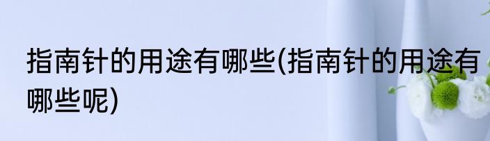 指南针的用途有哪些(指南针的用途有哪些呢)