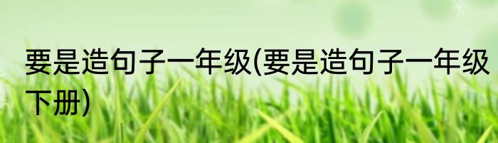 要是造句子一年级(要是造句子一年级下册)