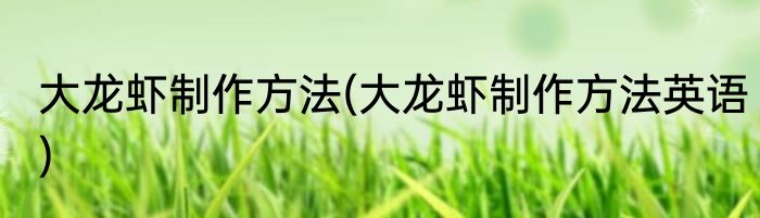 大龙虾制作方法(大龙虾制作方法英语)