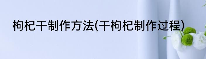 枸杞干制作方法(干枸杞制作过程)