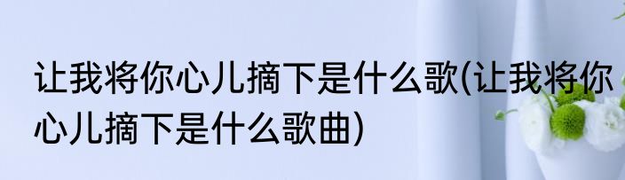 让我将你心儿摘下是什么歌(让我将你心儿摘下是什么歌曲)