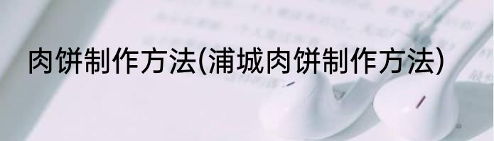 肉饼制作方法(浦城肉饼制作方法)