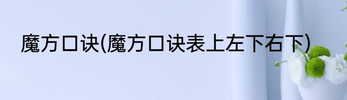 魔方口诀(魔方口诀表上左下右下)