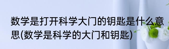 数学是打开科学大门的钥匙是什么意思(数学是科学的大门和钥匙)