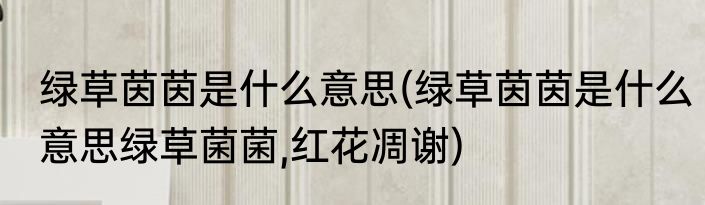 绿草茵茵是什么意思(绿草茵茵是什么意思绿草菌菌,红花凋谢)