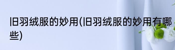 旧羽绒服的妙用(旧羽绒服的妙用有哪些)