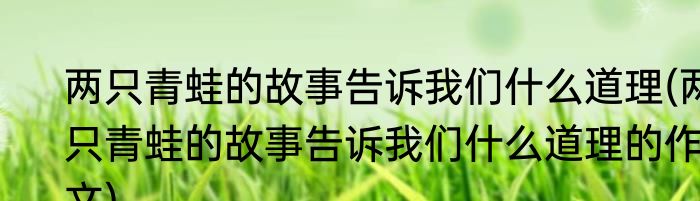 两只青蛙的故事告诉我们什么道理(两只青蛙的故事告诉我们什么道理的作文)