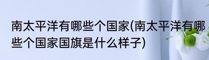 南太平洋有哪些个国家(南太平洋有哪些个国家国旗是什么样子)