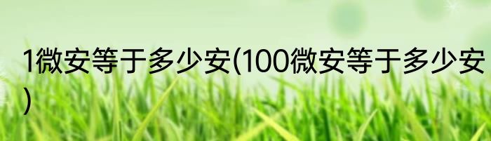 1微安等于多少安(100微安等于多少安)