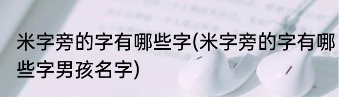 米字旁的字有哪些字(米字旁的字有哪些字男孩名字)