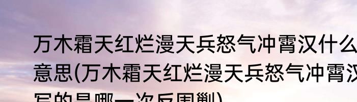 万木霜天红烂漫天兵怒气冲霄汉什么意思(万木霜天红烂漫天兵怒气冲霄汉写的是哪一次反围剿)
