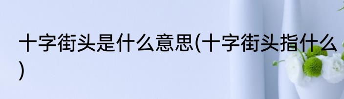 十字街头是什么意思(十字街头指什么)