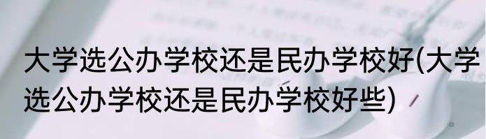 大学选公办学校还是民办学校好(大学选公办学校还是民办学校好些)