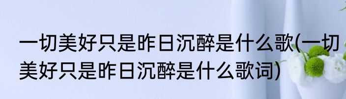 一切美好只是昨日沉醉是什么歌(一切美好只是昨日沉醉是什么歌词)