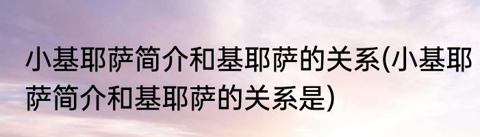 小基耶萨简介和基耶萨的关系(小基耶萨简介和基耶萨的关系是)