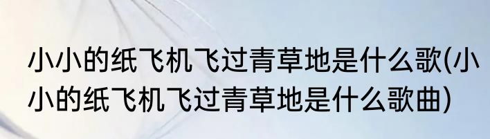 小小的纸飞机飞过青草地是什么歌(小小的纸飞机飞过青草地是什么歌曲)