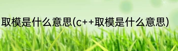 取模是什么意思(c++取模是什么意思)