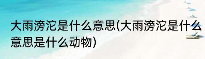 大雨滂沱是什么意思(大雨滂沱是什么意思是什么动物)