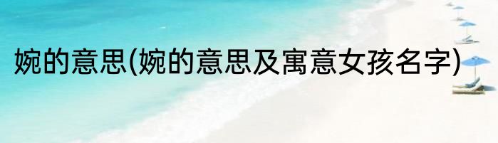 婉的意思(婉的意思及寓意女孩名字)
