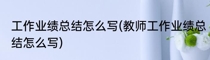 工作业绩总结怎么写(教师工作业绩总结怎么写)
