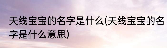 天线宝宝的名字是什么(天线宝宝的名字是什么意思)