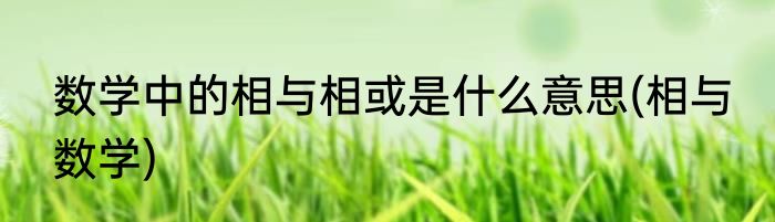 数学中的相与相或是什么意思(相与 数学)