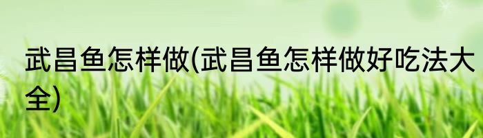 武昌鱼怎样做(武昌鱼怎样做好吃法大全)