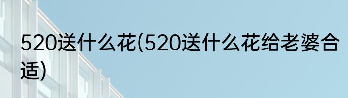 520送什么花(520送什么花给老婆合适)