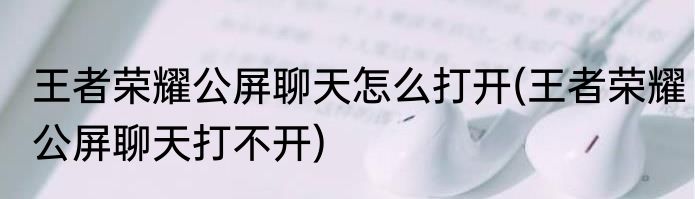 王者荣耀公屏聊天怎么打开(王者荣耀公屏聊天打不开)