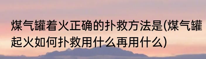 煤气罐着火正确的扑救方法是(煤气罐起火如何扑救用什么再用什么)