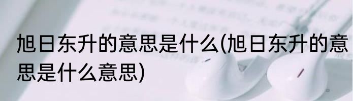 旭日东升的意思是什么(旭日东升的意思是什么意思)