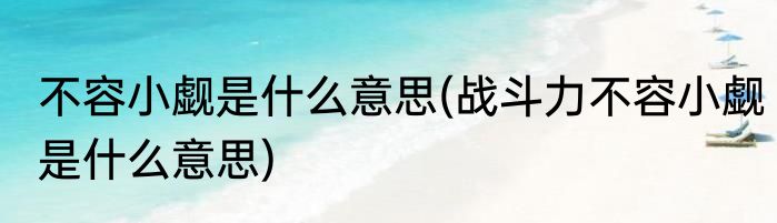 不容小觑是什么意思(战斗力不容小觑是什么意思)
