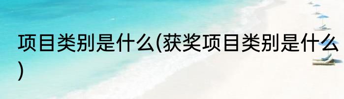 项目类别是什么(获奖项目类别是什么)