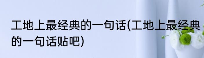 工地上最经典的一句话(工地上最经典的一句话贴吧)