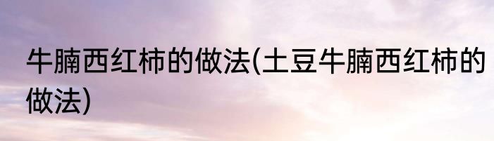 牛腩西红柿的做法(土豆牛腩西红柿的做法)