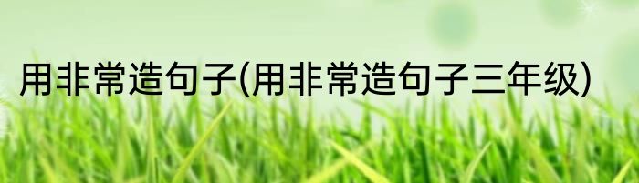 用非常造句子(用非常造句子三年级)