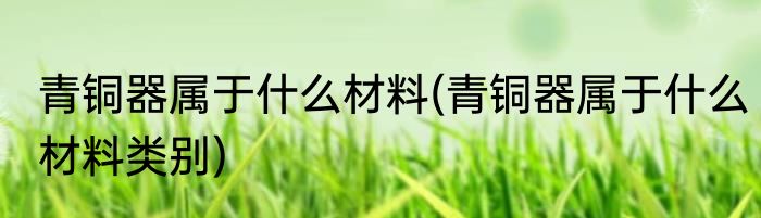 青铜器属于什么材料(青铜器属于什么材料类别)