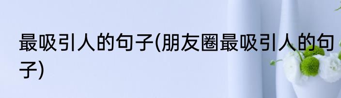 最吸引人的句子(朋友圈最吸引人的句子)