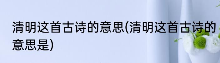 清明这首古诗的意思(清明这首古诗的意思是)
