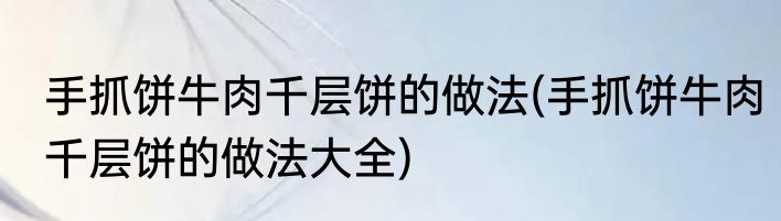 手抓饼牛肉千层饼的做法(手抓饼牛肉千层饼的做法大全)