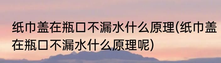 纸巾盖在瓶口不漏水什么原理(纸巾盖在瓶口不漏水什么原理呢)