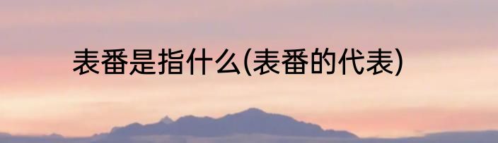 表番是指什么(表番的代表)