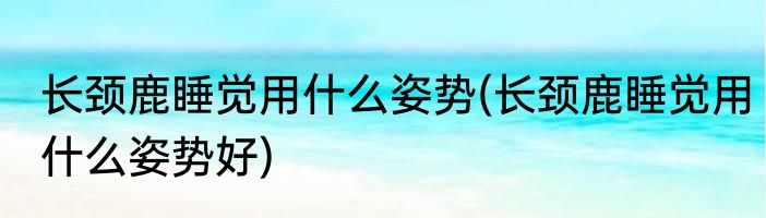 长颈鹿睡觉用什么姿势(长颈鹿睡觉用什么姿势好)