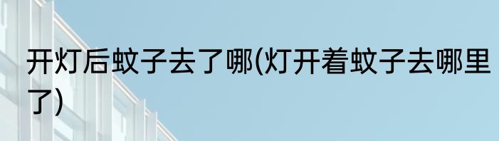 开灯后蚊子去了哪(灯开着蚊子去哪里了)