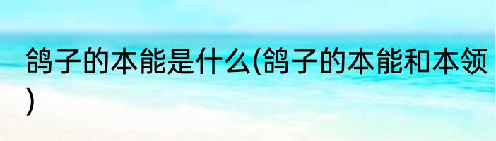 鸽子的本能是什么(鸽子的本能和本领)