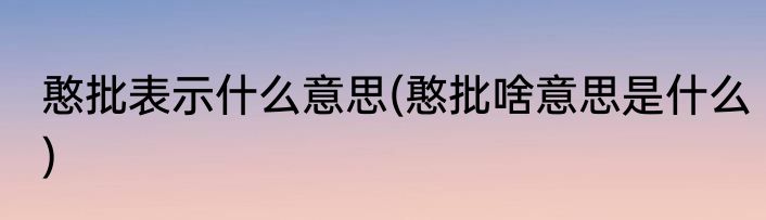 憨批表示什么意思(憨批啥意思是什么)