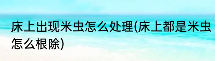 床上出现米虫怎么处理(床上都是米虫怎么根除)