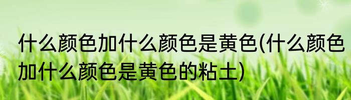 什么颜色加什么颜色是黄色(什么颜色加什么颜色是黄色的粘土)