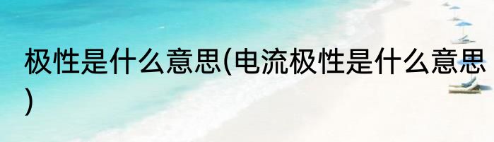 极性是什么意思(电流极性是什么意思)