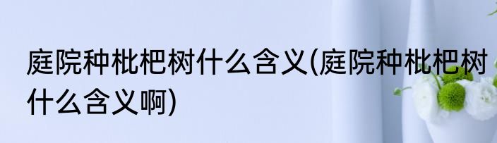 庭院种枇杷树什么含义(庭院种枇杷树什么含义啊)